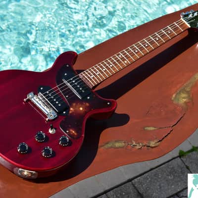 70's Univox TV-2R Limited Edition Lawsuit Open Book Headstock LP Special Double Cut image 4