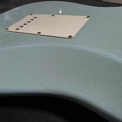 Fender 1956 Stratocaster Relic CUSTOM SHOP LIMITED EDITION FSR Sonic Blue over Sunburst! 2005 Time Capsule Case Queen American Vintage 50s 1950's Reissue USA Strat Guitar image 11