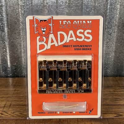 Leo Quan Badass V 5 String Bass Bridge Grooved Saddles Gold  BB-3345-002 image 1