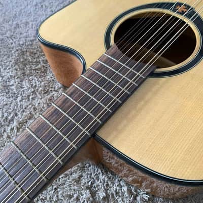 LAG 12 String Acoustic Electric Guitar, Spruce Plywood Top Body, Mahogany Neck, Rosewood Fingerboard image 13