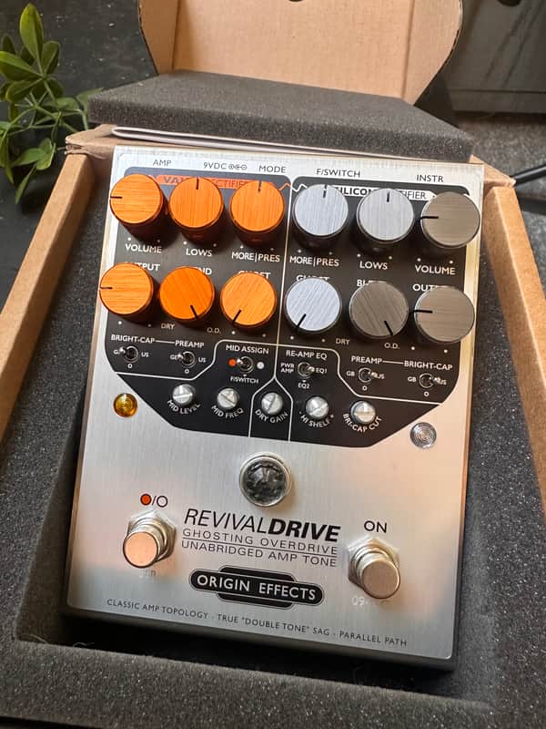 Origin Effects RevivalDrive Custom Ghosting Overdrive with Secondary EQ Controls 2010s - Silver/Orange image 1