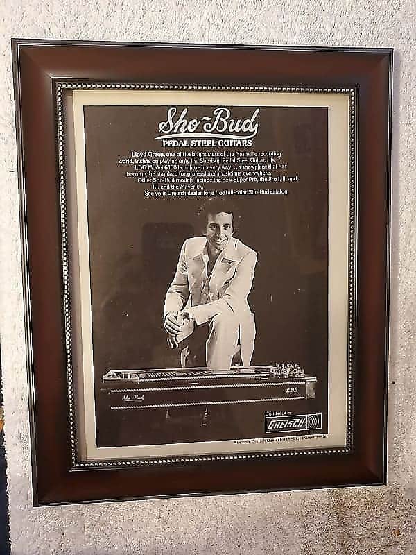 1979 Sho-bud Pedal Steel Guitars promotional Ad Framed Lloyd Green Original image 1