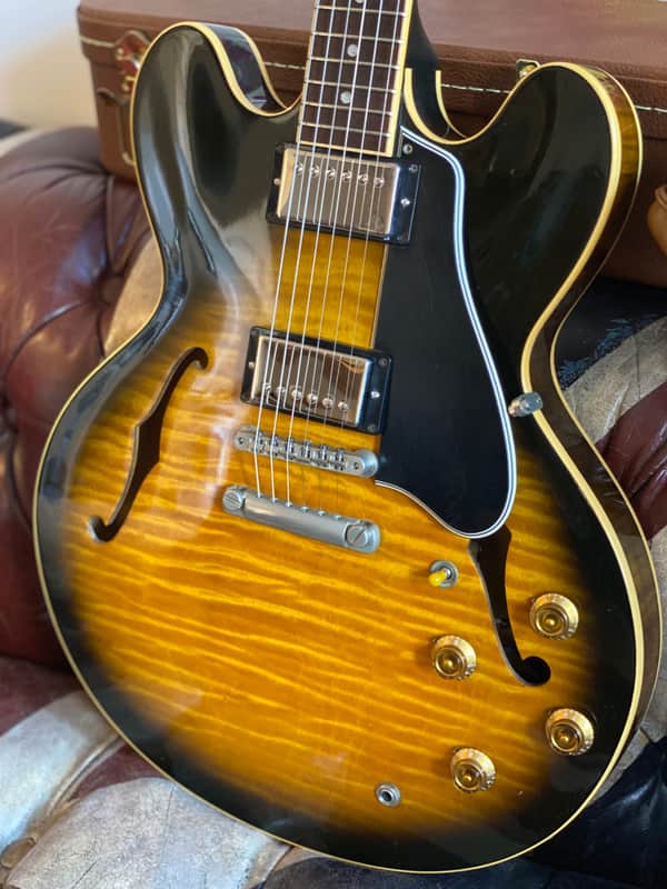 Gibson Vintage 1997 Yamano Order ES 335 Dot Figured Electric Guitar Huge Flame w/ OHSC