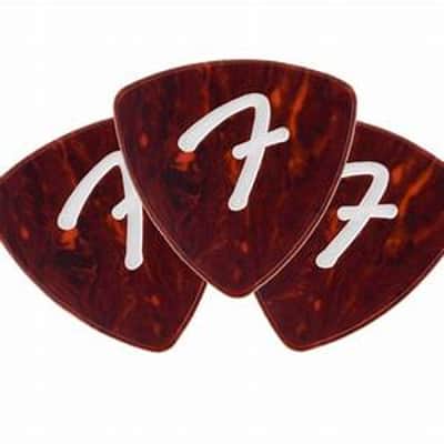 Fender 1984346300 - 346 F Grip 1.5mm Picks - Tortoise Shell 3-pack, 3-ply Celluloid Rounded Triangle Pick image 1