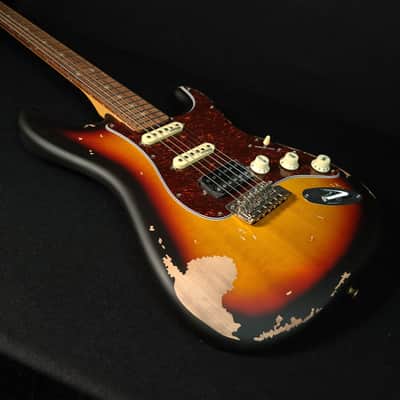 Vintage V6HMRSB HSS Icon Aged Relic Electric Guitar Gloss Sunburst image 11