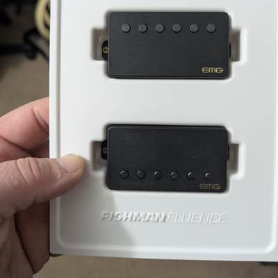 EMG 57/66-BRBC Active Solderless Alnico V Humbucker Set 2010s - Brushed Black Chrome image 1