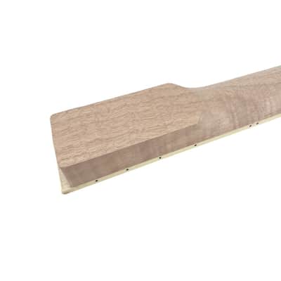 22 Fret Electric Guitar Neck 24.75" Maple Bound Maple Fretboard Block Inlay Unfinished image 5