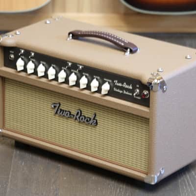 Two Rock Vintage Deluxe 6L6 35-Watt Guitar Amp Head Vintage Brown + Cover & Footswitch image 3