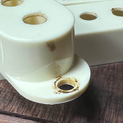 Pre cbs Nylon Pickup cover for Stratocaster®️ correct tool marks Vintage white aged image 8