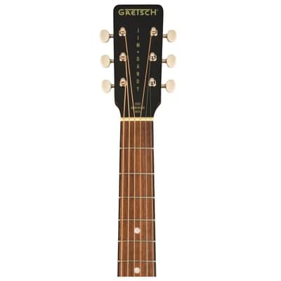 Gretsch Jim Dandy Deltoluxe Parlor 6-String Right-Handed Acoustic Guitar with C-Shape Neck and Select Lightweight Laminate Tonewoods X-Braced Body (Black Top) image 6