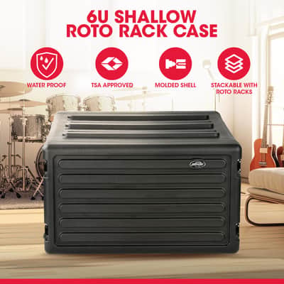 SKB 6U Roto Rack Case - Durable Polyethylene Gear Protector, Stackable, Waterproof with Twist Latches & Rubber Feet for Musicians, DJs, and A/V Equipment - Secure Transport & Storage Solution image 2