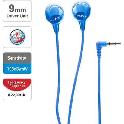 Sony EX Series Earbud Headset for Android in Blue - MDR-EX15AP/L image 4