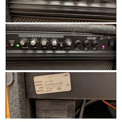 CRATE GX-80 80 Watt Guitar amp MADE IN USA ca 1995, Black Tolex, 2 Ch, 12" Speaker, Spring Reverb, Foot Switch & User Manual - FULLY SERVICED - Works Excellently.  Sounds Amazing. image 10