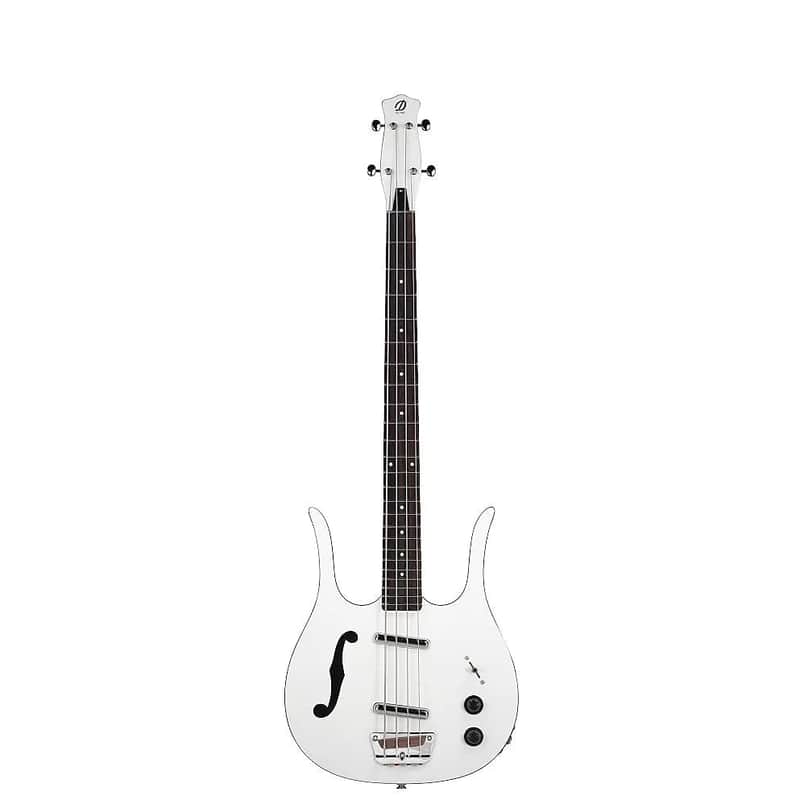 Danelectro D58LHB-WHT 1958 Longhorn Body with F-Hole Short Scale Neck 4-String Electric Bass Guitar image 1