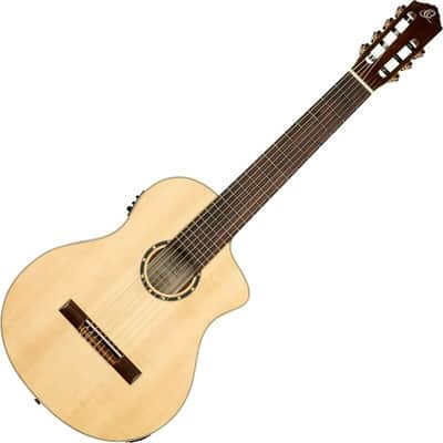 Ortega RCE133-7 Family Series Pro Solid Spruce Top Nato Neck Nylon 7-String Classical Acoustic-Electric Guitar w/Gig Bag image 1