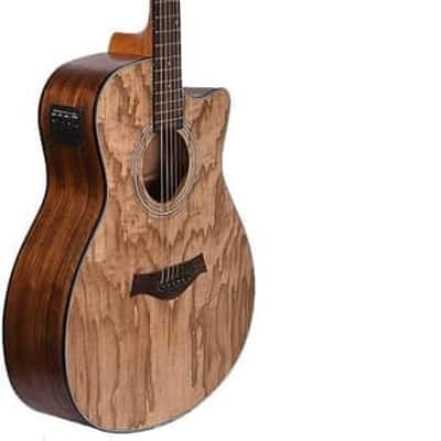 Acoustic Electric Guitar - Electric Acoustic Guitar (Ash Wood) - Semi Acoustic Guitar with Pickup & Inbuilt Tuner - Electro Guitars for Beginners & Professionals image 1