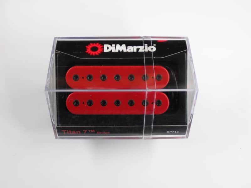 DiMarzio Titan 7 String Bridge Humbucker Red W/Black Poles DP 714 image 1