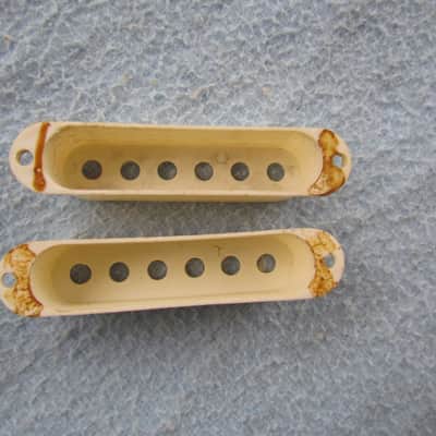 2 Vintage Single Coil Pickup Covers Taller Than Stratocaster Pickup Covers 2-23/32" Tall Pickup Covers image 3