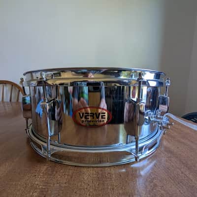 Verve Percussion 14" x 5.5" Steel snare 90s image 2
