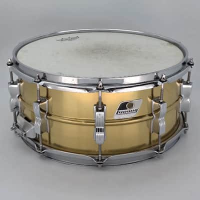 Used Ludwig Rocker LM304 Brass Snare Drym 14x6.5 - Good image 1