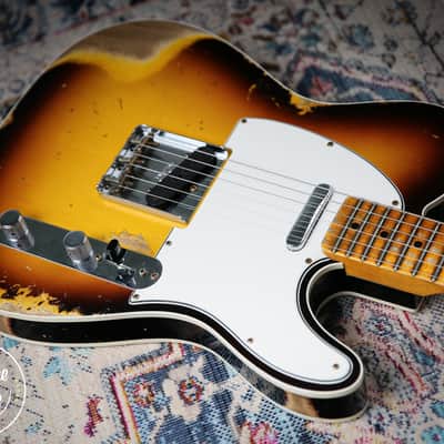 2022 Fender Custom Shop 65' Tele Custom Heavy Relic 3 Tone Sunburst image 18