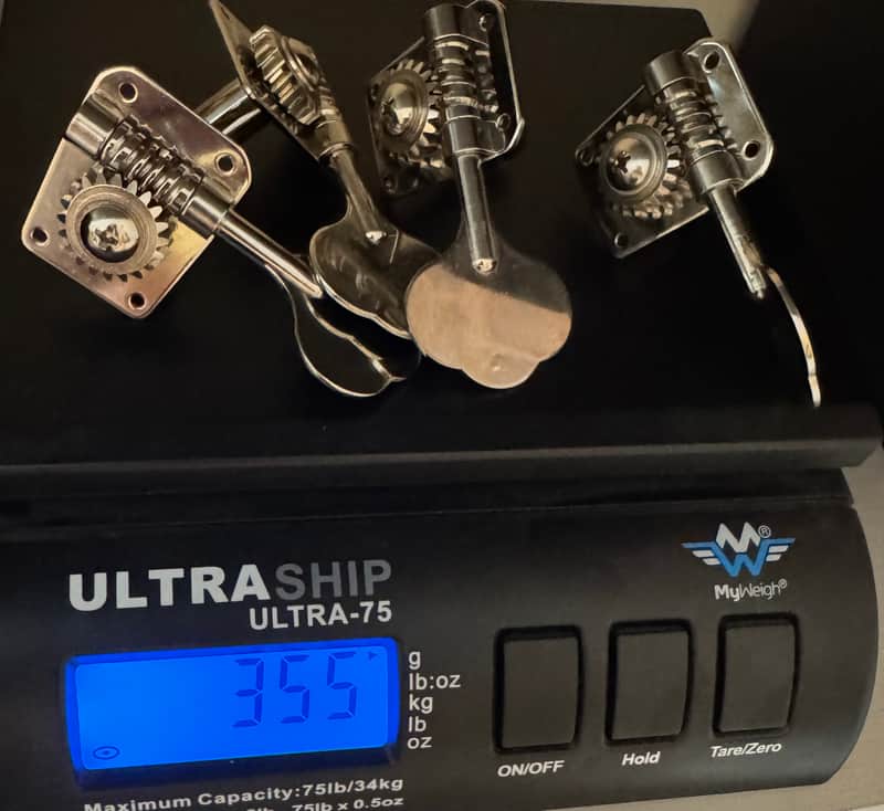 Fender Mustang bass tuners with screws 1998 - Chrome image 1