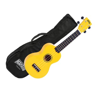Mahalo Ukuleles MR1YW Rainbow Series Soprano Ukulele with Gig Bag - Yellow image 2