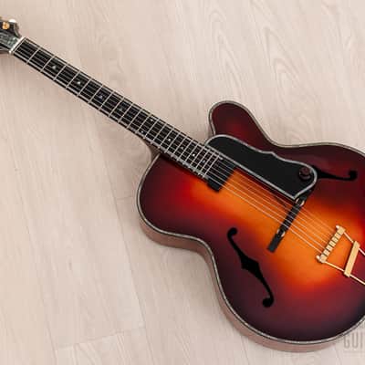 Harvey Leach Cutaway Archtop 17" Carved Acoustic Electric Guitar Sunburst w/ Benedetto, Case image 12