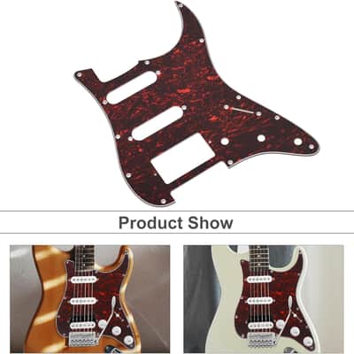 HSS 11 Holes Strat Electric Guitar Pickguard and BackPlate Set for Fender US/Mexico Made Standard Stratocaster Modern Style Guitar Parts (3Ply Red Tortoise) image 5