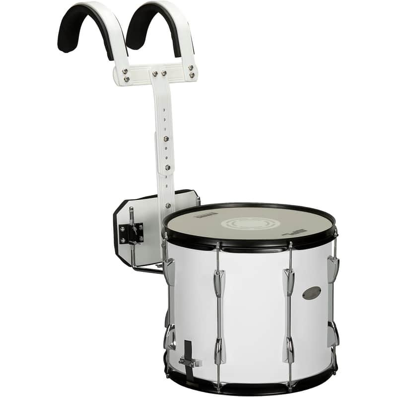Sound Percussion Labs Marching Snare Drum With Carrier 14 x 12 in White image 1