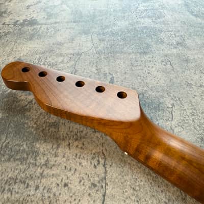 BMC Guitar Neck Tele® Telecaster® 22 Fret Roasted 3AAA Flame Maple With Maple Fingerboard Nitro Lacquer Rounded Fret Ends - 9.5 Radius TRMMF22 3A #8 image 7