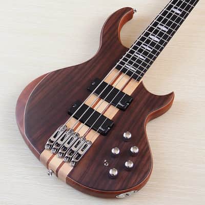 Rosewood Top 5 String Electric Bass, Okoume Wood Body, Maple Neck Through image 1
