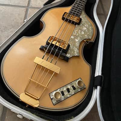 Höfner 5000/1 Deluxe Violin Bass (1994, Rare, Vintage), Blonde + Gold-Hardware + Case image 15