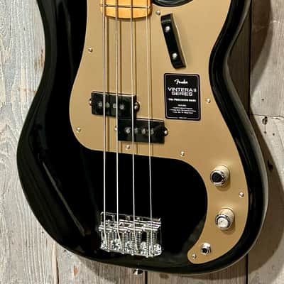 New Fender Vintera II '50s Precision Bass with Maple Fretboard  Black, Support An Indie Music Store! image 5