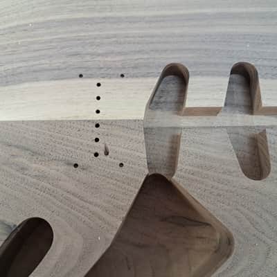 Unfinished Walnut SSS Hardtail guitar body - fits Fender Strat Stratocaster necks J2301 image 2