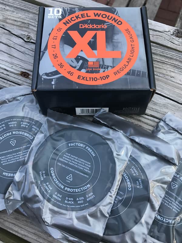 D'Addario EXL110-10P Nickel Wound Electric Guitar Strings Regular Light 10-46 10 Sets w/ Free XLR8 image 1