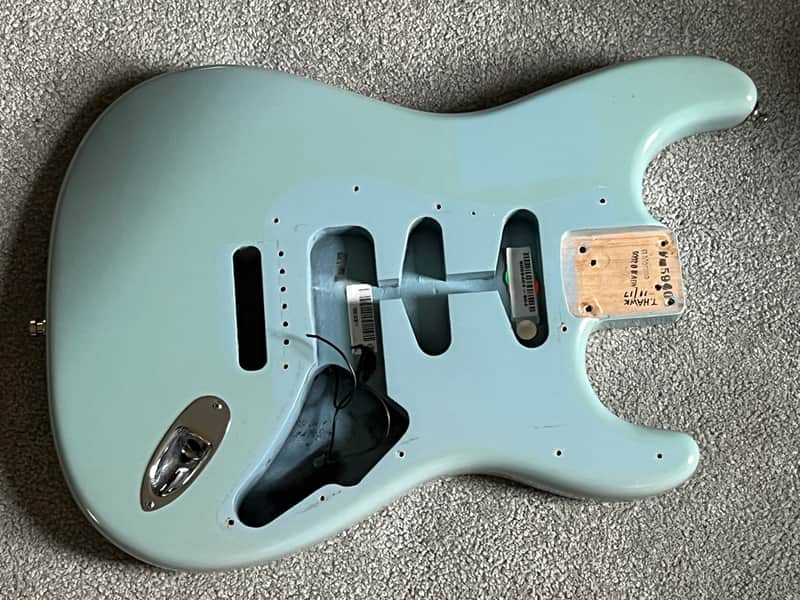 2005 Fender Highway One Stratocaster guitar body daphne blue image 1