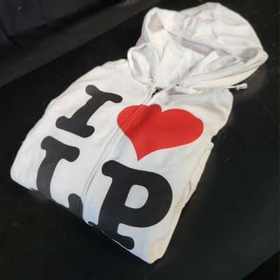 Latin Percussion LPWHIH-XL "I Heart LP" Hoodie, XL, White image 5