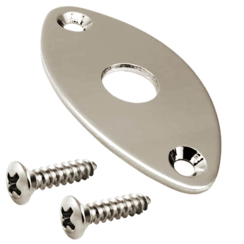 Football Jack Plate for Guitar & Bass-Nickel image 1