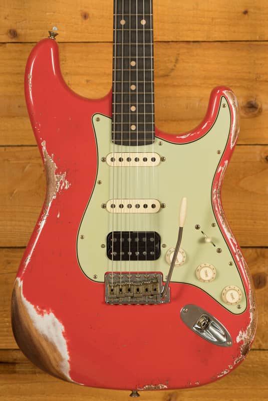 Fender Custom Shop 61 HSS Strat | Heavy Relic Fiesta Red | Reverb