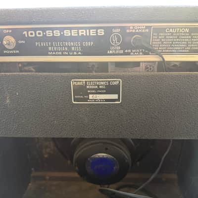 Peavey Pacer 100 SS Series 45-Watt 1x12" Guitar Combo 1970’s - Black image 4