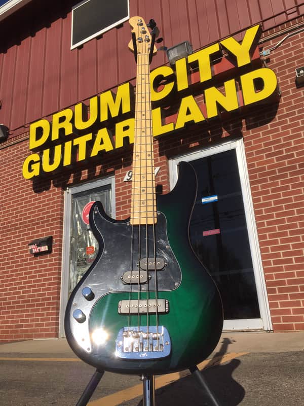2017 G&L USA SB-2 Green Burst Left Handed 4-String image 1