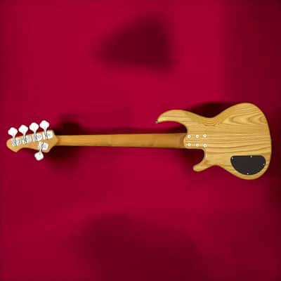 Aria Pro II 313MKII/5-OPN Detroit 5-String Electric Bass Guitar â€“ Ash Body, Roasted Maple Neck, Bolt-On, Open Pore Natural Finish image 7