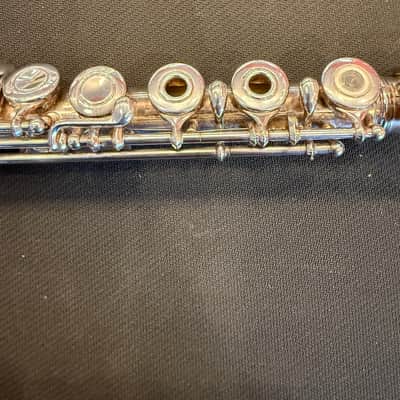 Yamaha YFL-461 Intermediate Open Hole Flute w/Offset G and B-Foot Early 90s - Silver image 4
