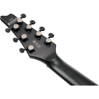 Ibanez Iron Label ICTB721-BKF Iceman 7-String Solid Body Electric Guitar with Ebony Fretboard, Right-Handed, Black Flat image 8