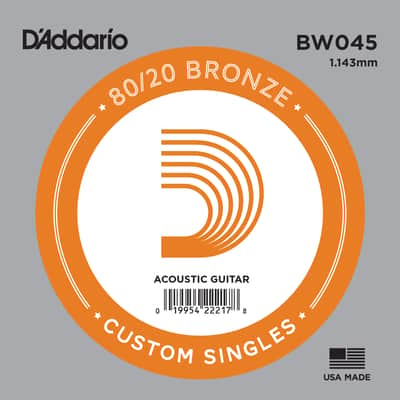 D'Addario BW045 Bronze Wound Acoustic Guitar Single String .045
