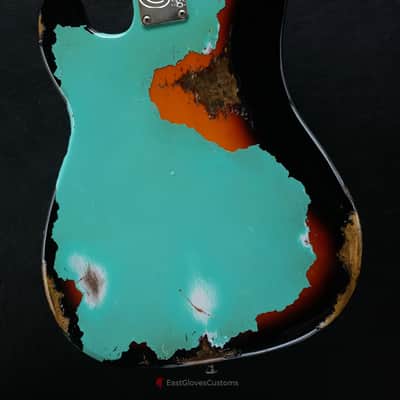 Fender Standard Pricision Bass Seafoam Green on Sunburst Heavy Relic Aged (RARE) image 5