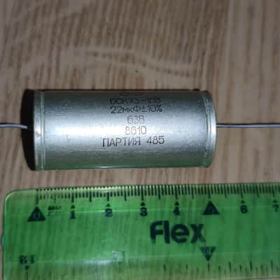 2x k73-16V 22uF 63V PETP Mylar Soviet Capacitors High Quality Soviet NOS Matched Pair image 5