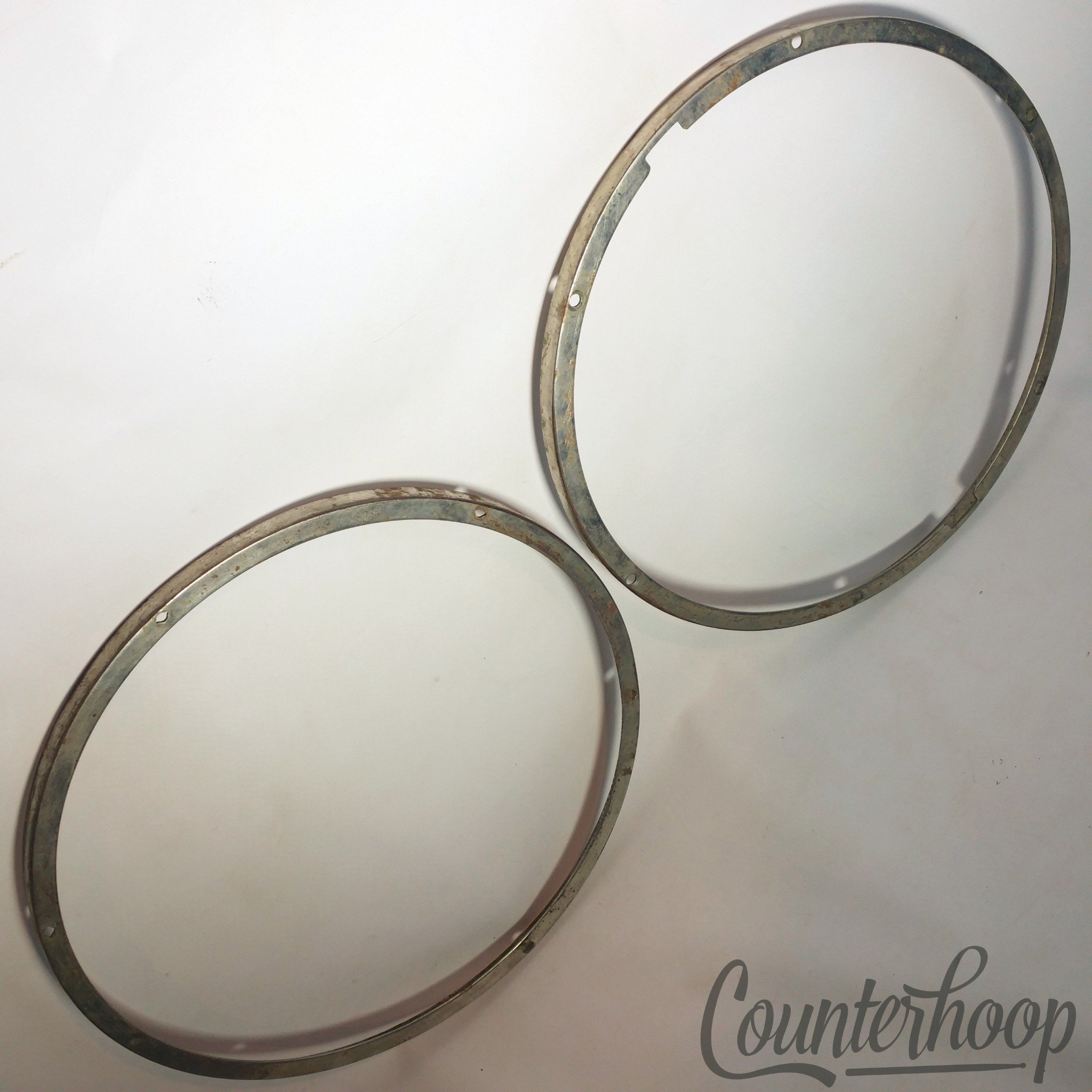 Leedy 6Lug Tango Snare Drum Rims/Hoops Set 2x Batter+Resonant Nickel Vintage 10s — main photograph
