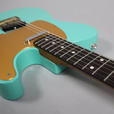 Brown Bear Guitars Telecaster roasted alder/flame maple in Seafoam Green Nitro image 17